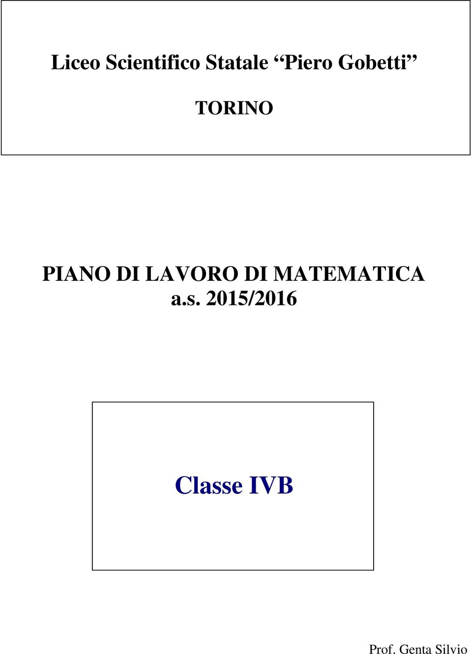 LAVORO DI MATEMATICA a.s.