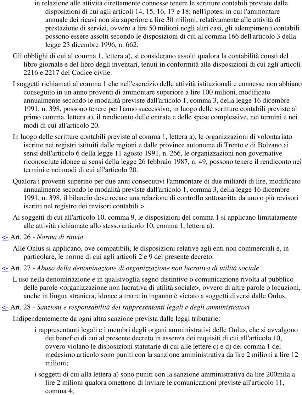 disposizioni di cui al comma 166 dell'articolo 3 della legge 23 dicembre 1996, n. 662.