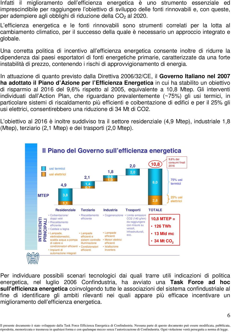 L efficienza energetica e le fonti rinnovabili sono strumenti correlati per la lotta al cambiamento climatico, per il successo della quale è necessario un approccio integrato e globale.