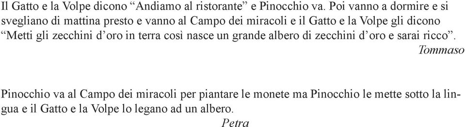 gli dicono Metti gli zecchini d oro in terra così nasce un grande albero di zecchini d oro e sarai ricco.