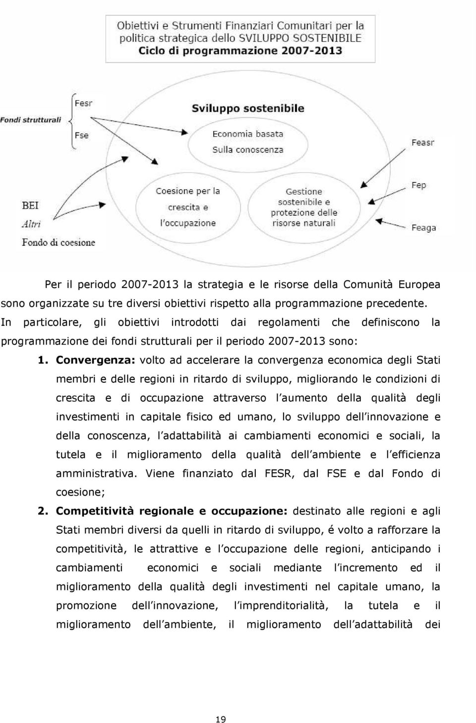 Convergenza: volto ad accelerare la convergenza economica degli Stati membri e delle regioni in ritardo di sviluppo, migliorando le condizioni di crescita e di occupazione attraverso l aumento della