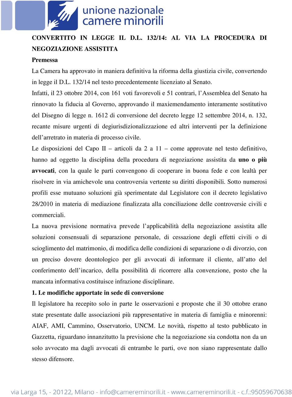 legge n. 1612 di conversione del decreto legge 12 settembre 2014, n.