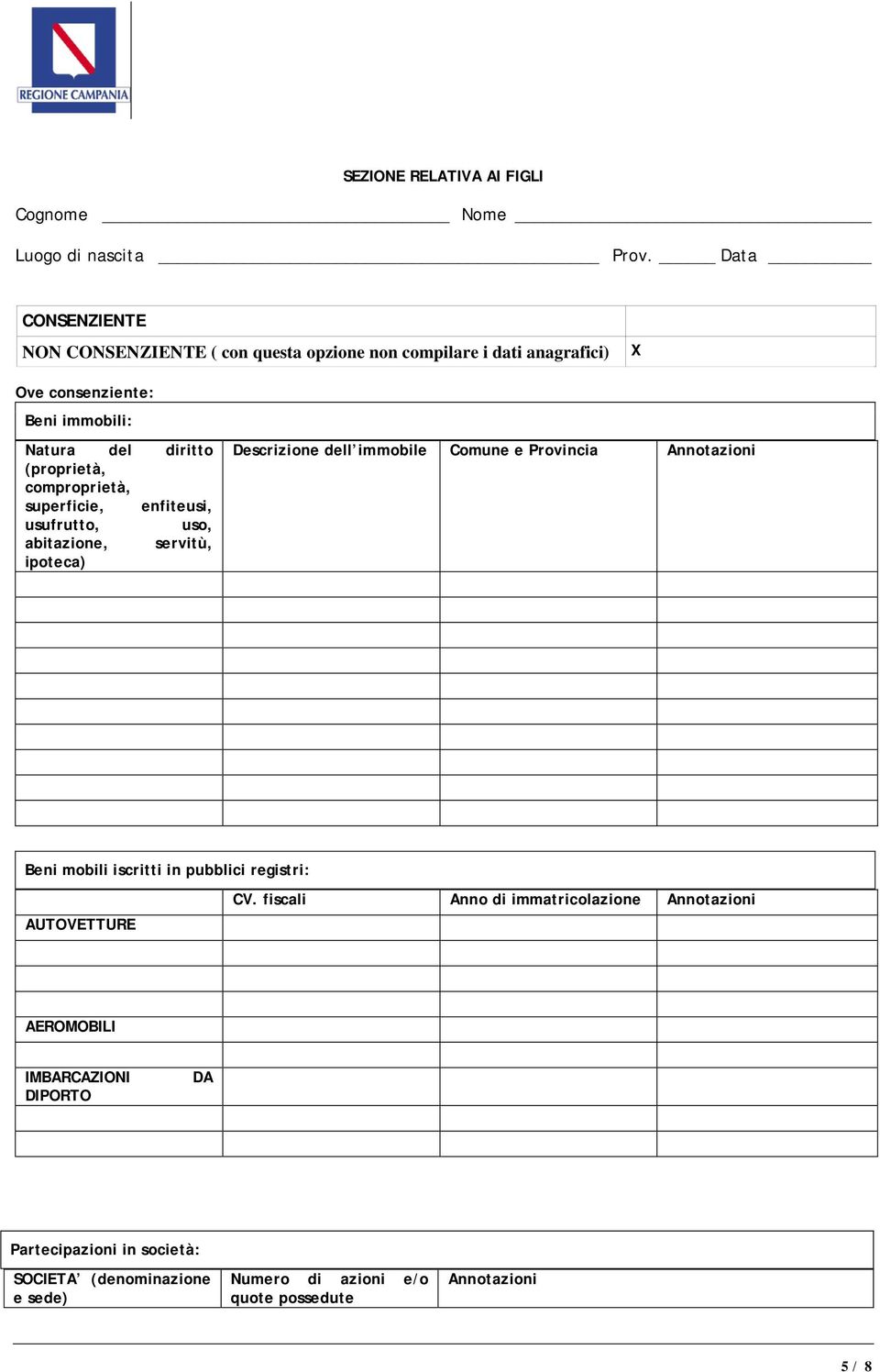 diritto (proprietà, comproprietà, superficie, enfiteusi, usufrutto, uso, abitazione, servitù, ipoteca) Descrizione dell immobile Comune