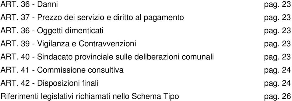 40 - Sindacato provinciale sulle deliberazioni comunali pag. 23 ART.