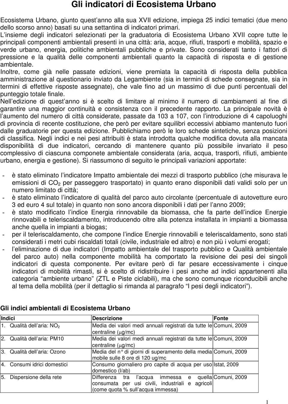 spazio e verde urbano, energia, politiche ambientali pubbliche e private.