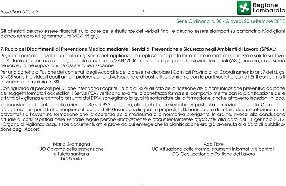 Accordi per la formazione in materia sicurezza e salute sul lavoro.