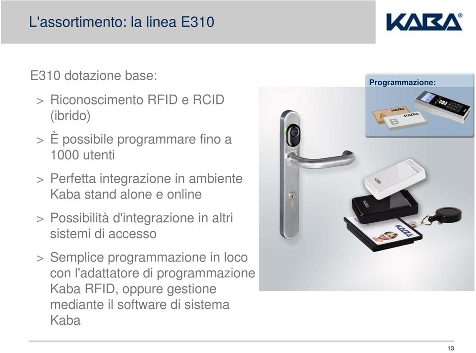 online > Possibilità d'integrazione in altri sistemi di accesso > Semplice programmazione in loco