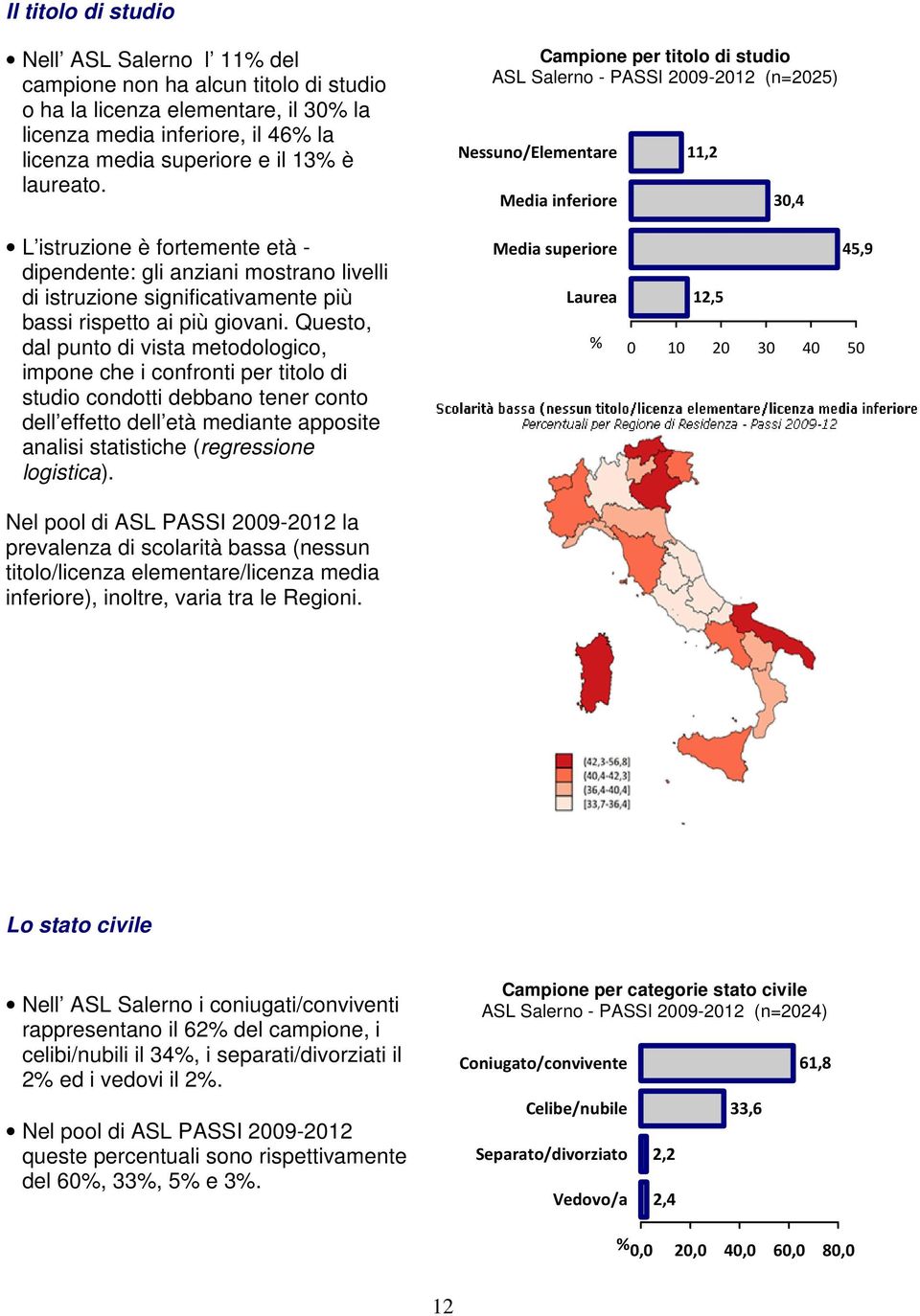 istruzione significativamente più bassi rispetto ai più giovani.