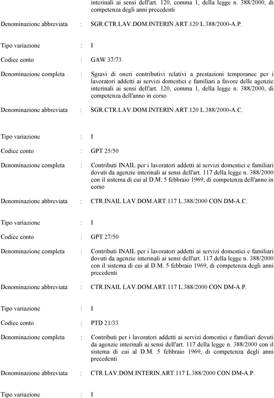 interinali ai sensi dell'art. 120, comma 1, della legge n. 388/2000, di competenza dell'anno in corso Denominazione abbreviata : SGR.CT