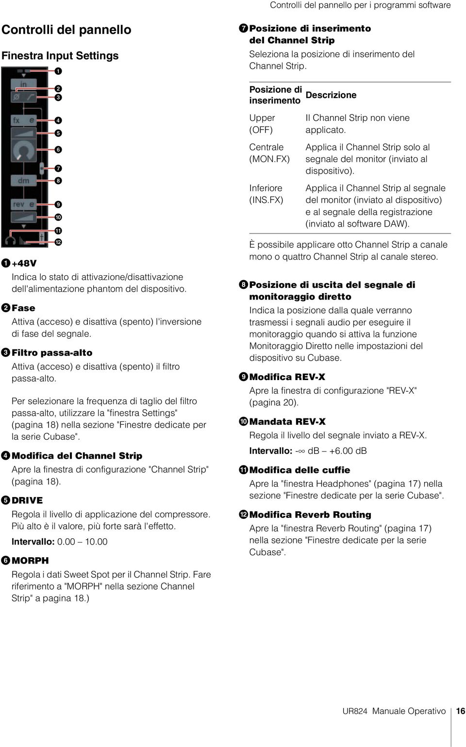 Applica il Channel Strip solo al segnale del monitor (inviato al dispositivo).