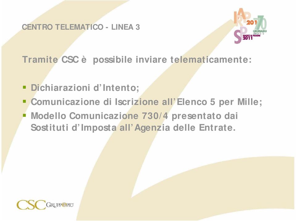 Iscrizione all Elenco 5 per Mille; Modello Comunicazione