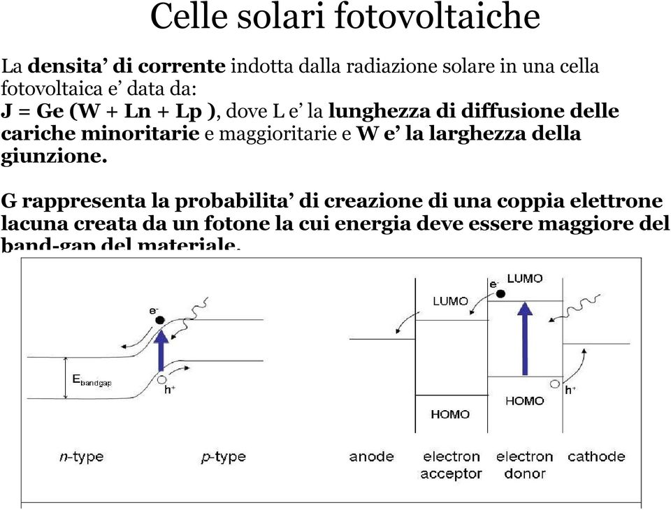 minoritarie e maggioritarie e W e la larghezza della giunzione.