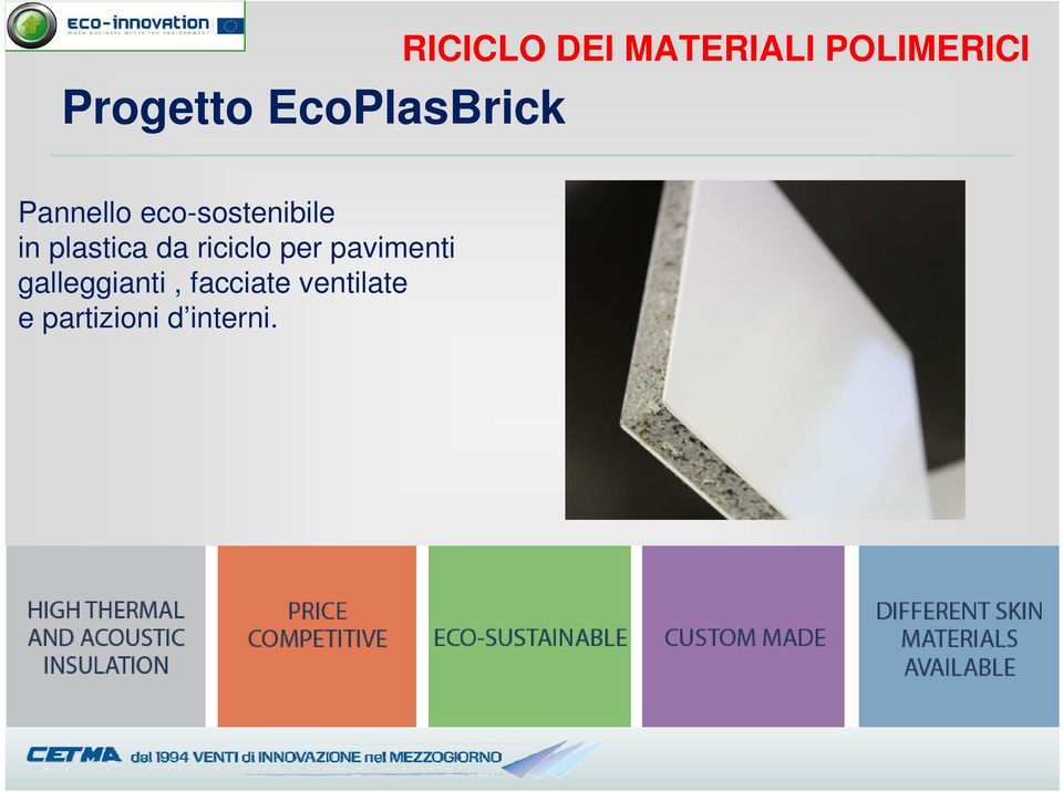 plastica da riciclo per pavimenti