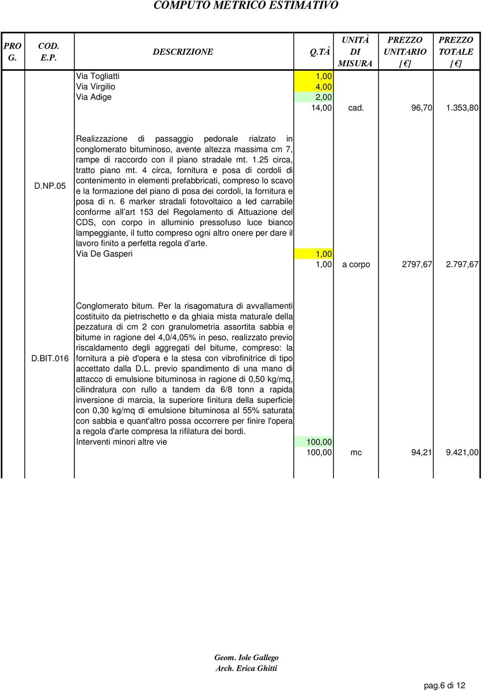 4 circa, fornitura e posa di cordoli di contenimento in elementi prefabbricati, compreso lo scavo e la formazione del piano di posa dei cordoli, la fornitura e posa di n.