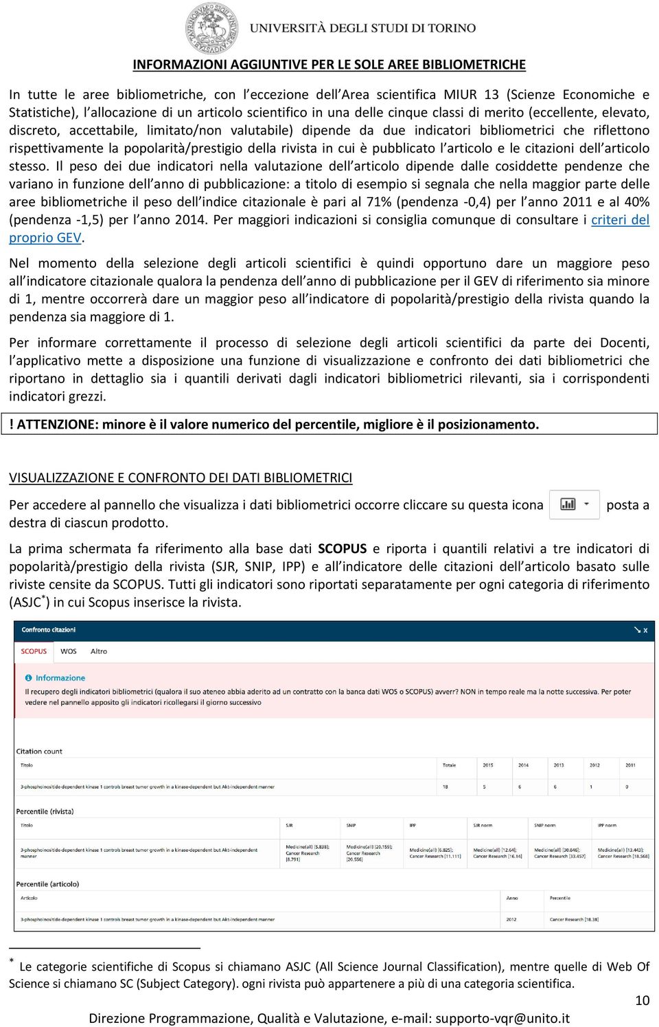 popolarità/prestigio della rivista in cui è pubblicato l articolo e le citazioni dell articolo stesso.