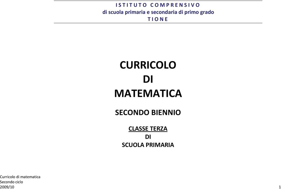 DI MATEMATICA SECONDO BIENNIO CLASSE TERZA