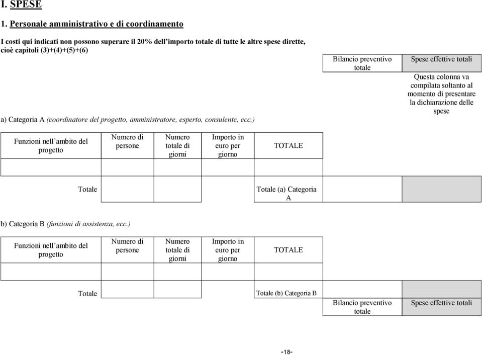 (coordinatore del progetto, amministratore, esperto, consulente, ecc.