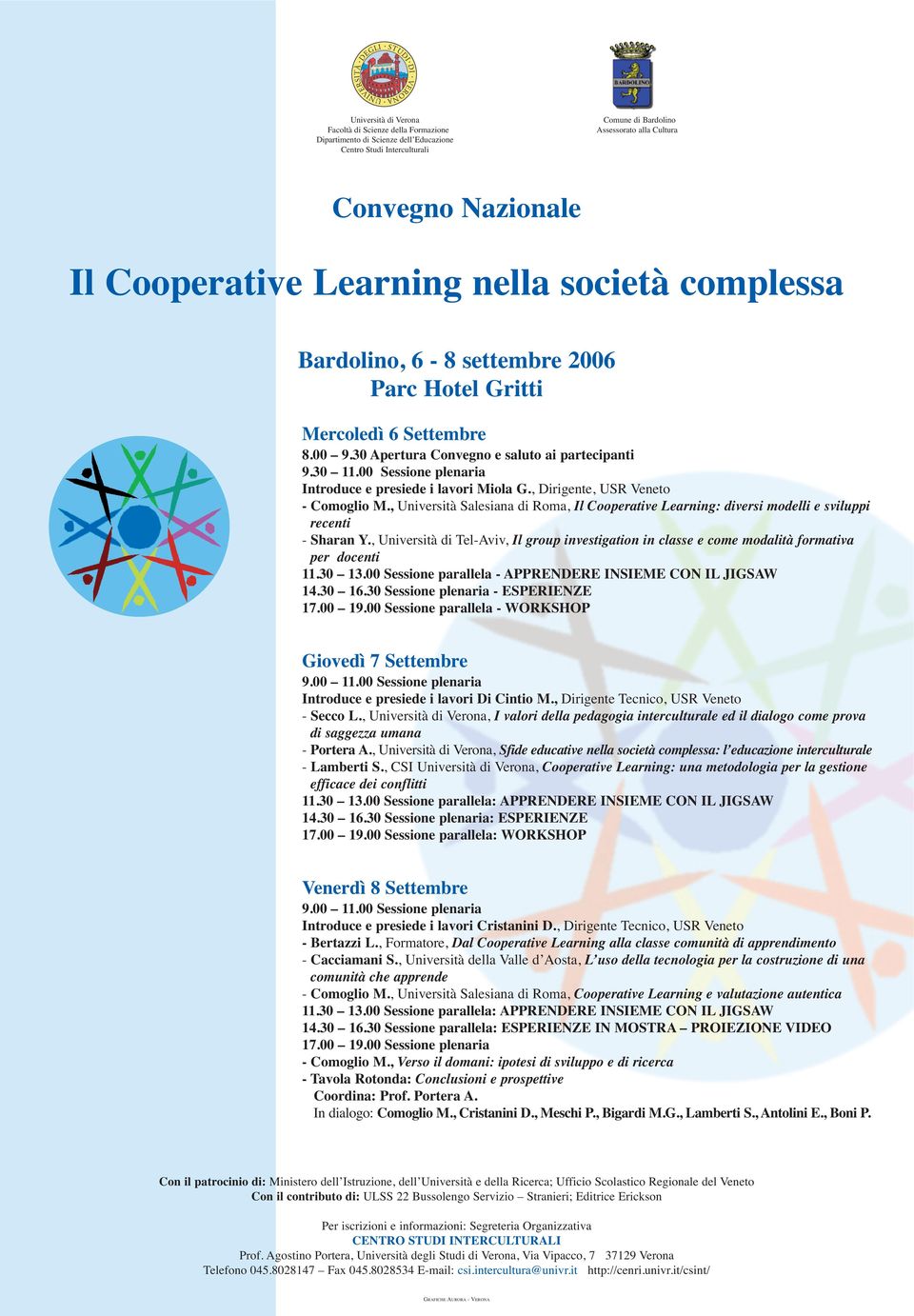 , Università Salesiana di Roma, Il Cooperative Learning: diversi modelli e sviluppi recenti - Sharan Y.