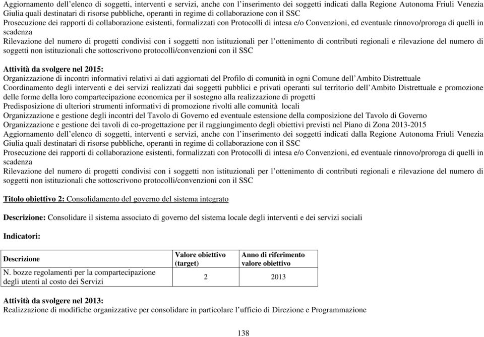 scadenza Rilevazione del numero di progetti condivisi con i soggetti non istituzionali per l ottenimento di contributi regionali e rilevazione del numero di soggetti non istituzionali che