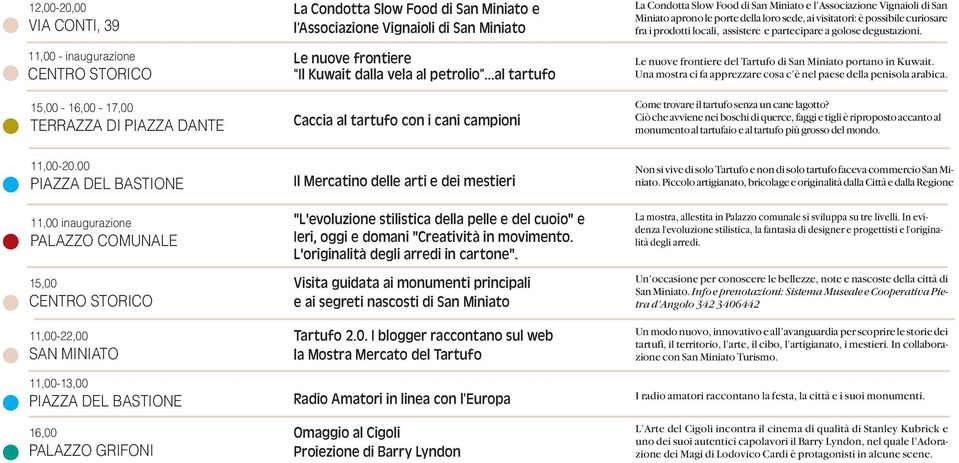 ..al tartufo Caccia al tartufo con i cani campioni La Condotta Slow Food di San Miniato e l Associazione Vignaioli di San Miniato aprono le porte della loro sede, ai visitatori: è possibile curiosare