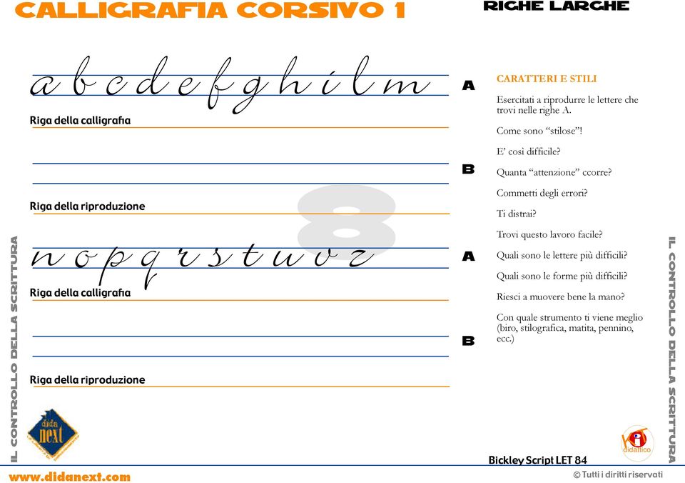 Ti distrai? Trovi questo lavoro facile? Quali sono le lettere più difficili? Quali sono le forme più difficili?