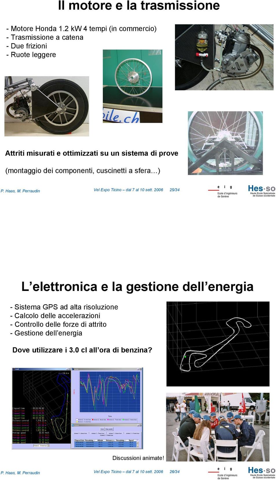 dei componenti, cuscinetti a sfera ) P. Haas, M. Perraudin Vel Expo Ticino dal 7 al 10 sett.