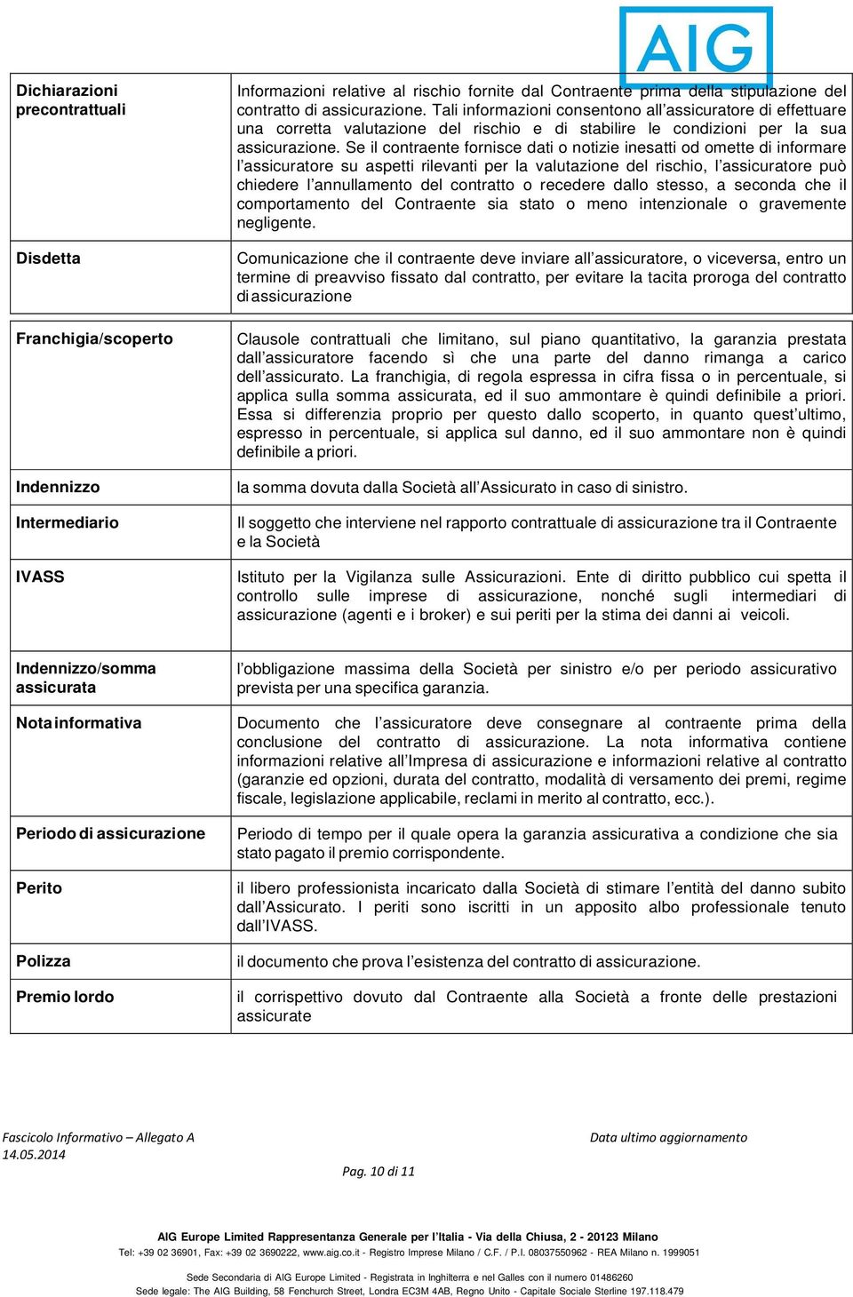 Se il contraente fornisce dati o notizie inesatti od omette di informare l assicuratore su aspetti rilevanti per la valutazione del rischio, l assicuratore può chiedere l annullamento del contratto o