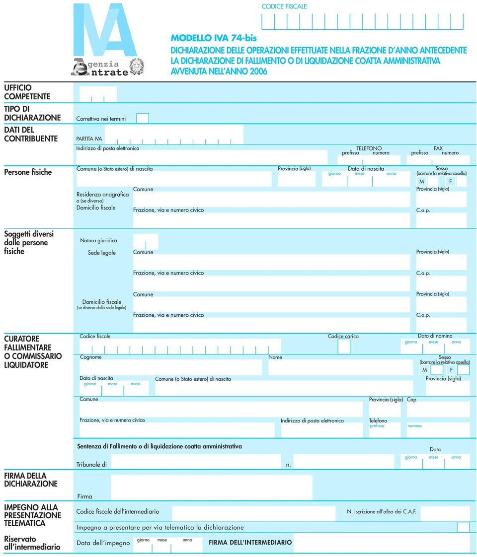 Stato estero) di nascita Data di nascita giorno mese anno Residenza anagrafica o (se diverso) Sesso (barrare la relativa casella) M F Soggetti diversi dalle persone fisiche Natura giuridica Sede