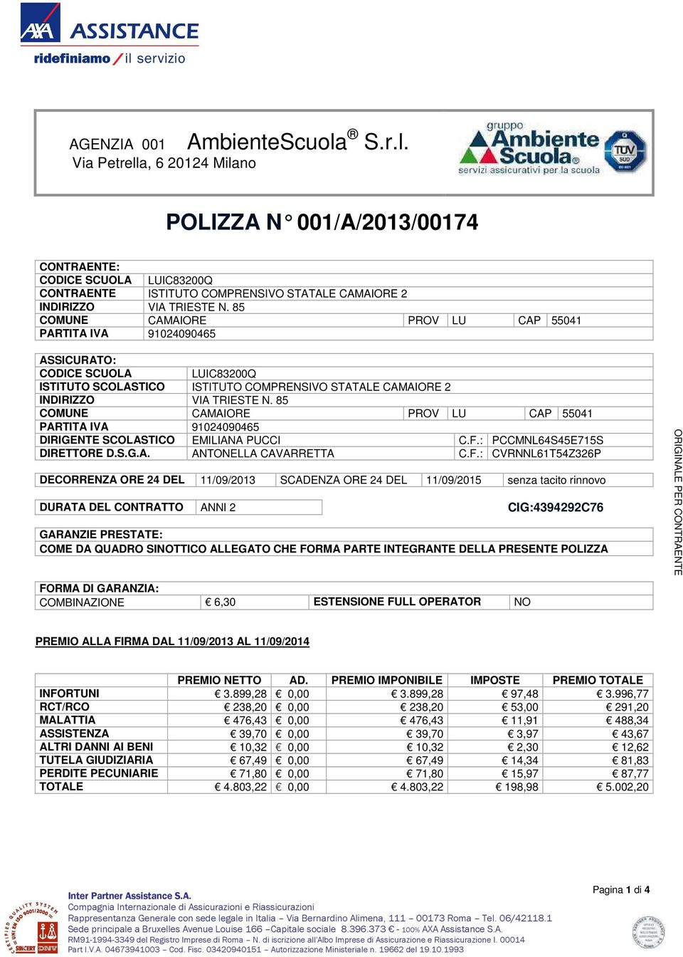 85 COMUNE CAMAIORE PROV LU CAP 55041 PARTITA IVA 91024090465 DIRIGENTE SCOLASTICO EMILIANA PUCCI C.F.