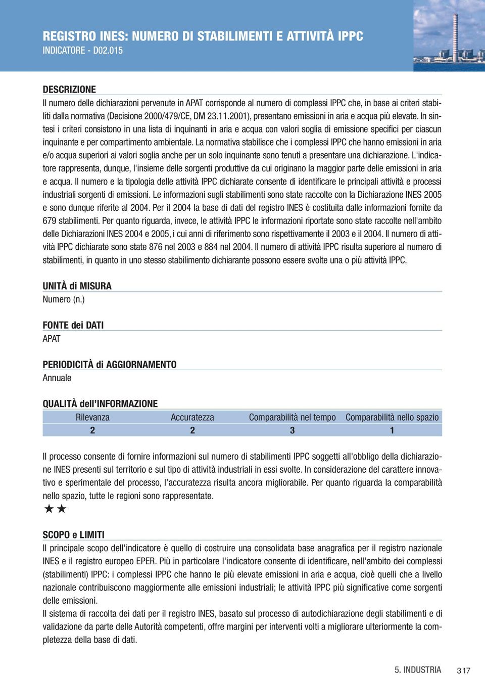 2001), presentano emissioni in aria e acqua più elevate.