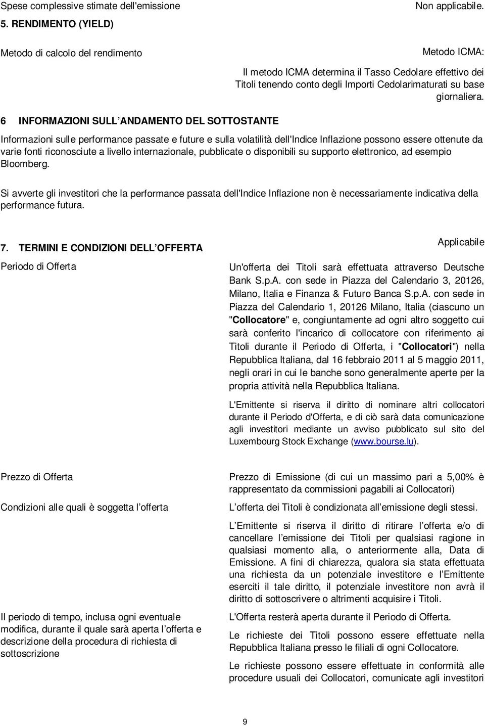 Informazioni sulle performance passate e future e sulla volatilità dell'indice Inflazione possono essere ottenute da varie fonti riconosciute a livello internazionale, pubblicate o disponibili su