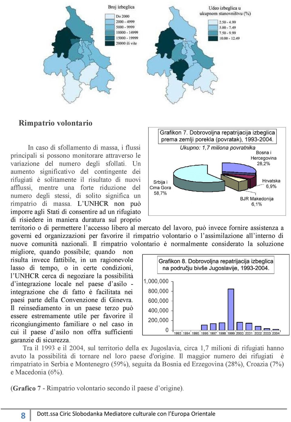 L UNHCR non può imporre agli Stati di consentire ad un rifugiato di risiedere in maniera duratura sul proprio territorio o di permettere l accesso libero al mercato del lavoro, può invece fornire