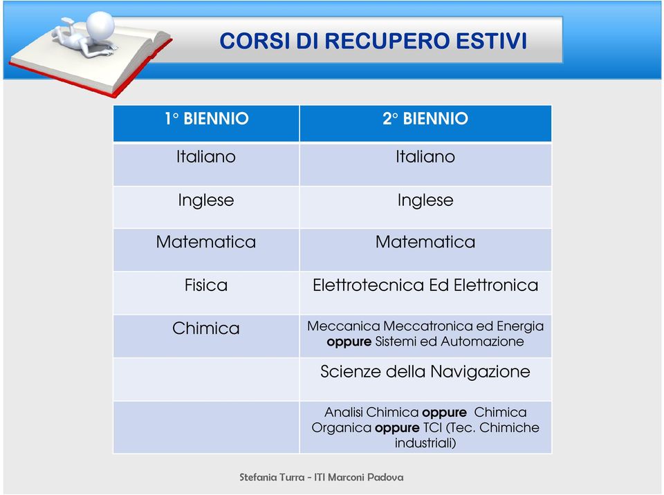 Meccanica Meccatronica ed Energia oppure Sistemi ed Automazione Scienze della