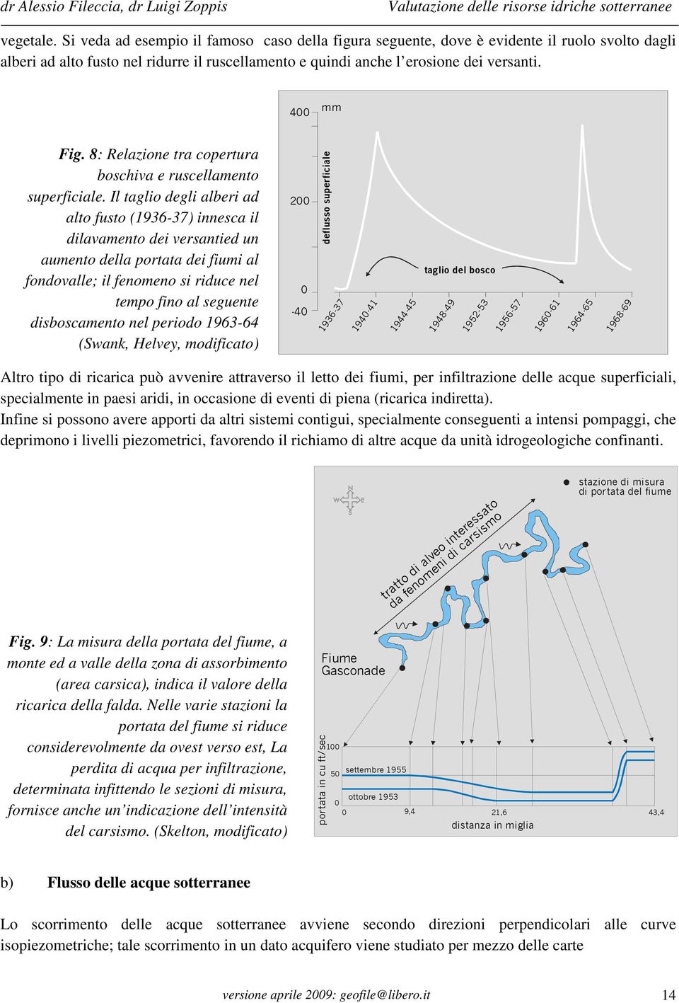 Il taglio degli alberi ad alto fusto (1936-37) innesca il dilavamento dei versantied un aumento della portata dei fiumi al fondovalle; il fenomeno si riduce nel tempo fino al seguente disboscamento