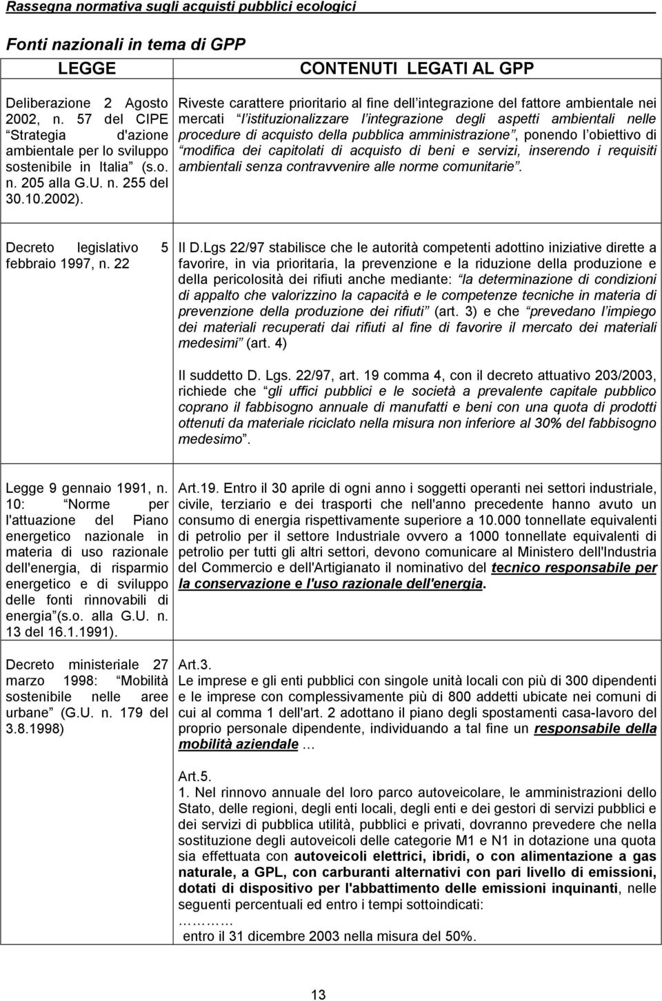 Riveste carattere prioritario al fine dell integrazione del fattore ambientale nei mercati l istituzionalizzare l integrazione degli aspetti ambientali nelle procedure di acquisto della pubblica