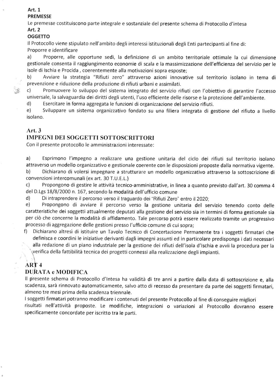 ambito territoriale ottimale la cui dimensione gestionale consenta il raggiungimento economie di scala e la massimizzazione dell efficienza del servizio per le isole di Ischia e Procida,