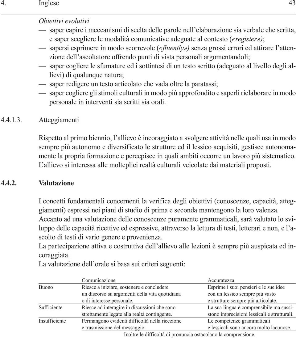 sfumature ed i sottintesi di un testo scritto (adeguato al livello degli allievi) di qualunque natura; saper redigere un testo articolato che vada oltre la paratassi; saper cogliere gli stimoli