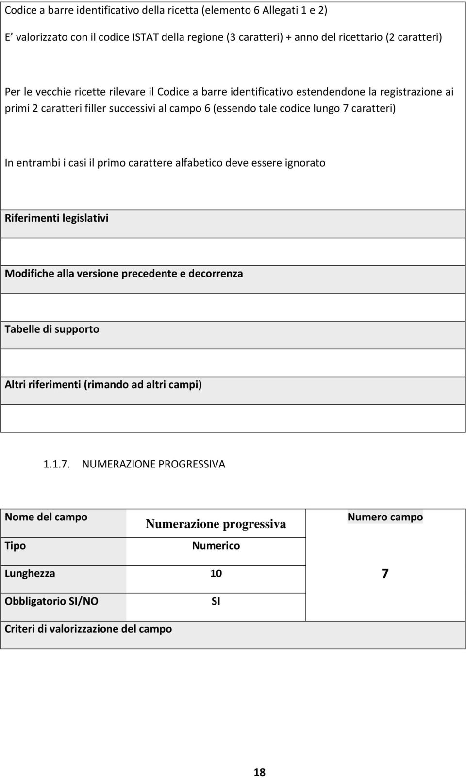 entrambi i casi il primo carattere alfabetico deve essere ignorato Riferimenti legislativi Modifiche alla versione precedente e decorrenza Tabelle di supporto Altri riferimenti