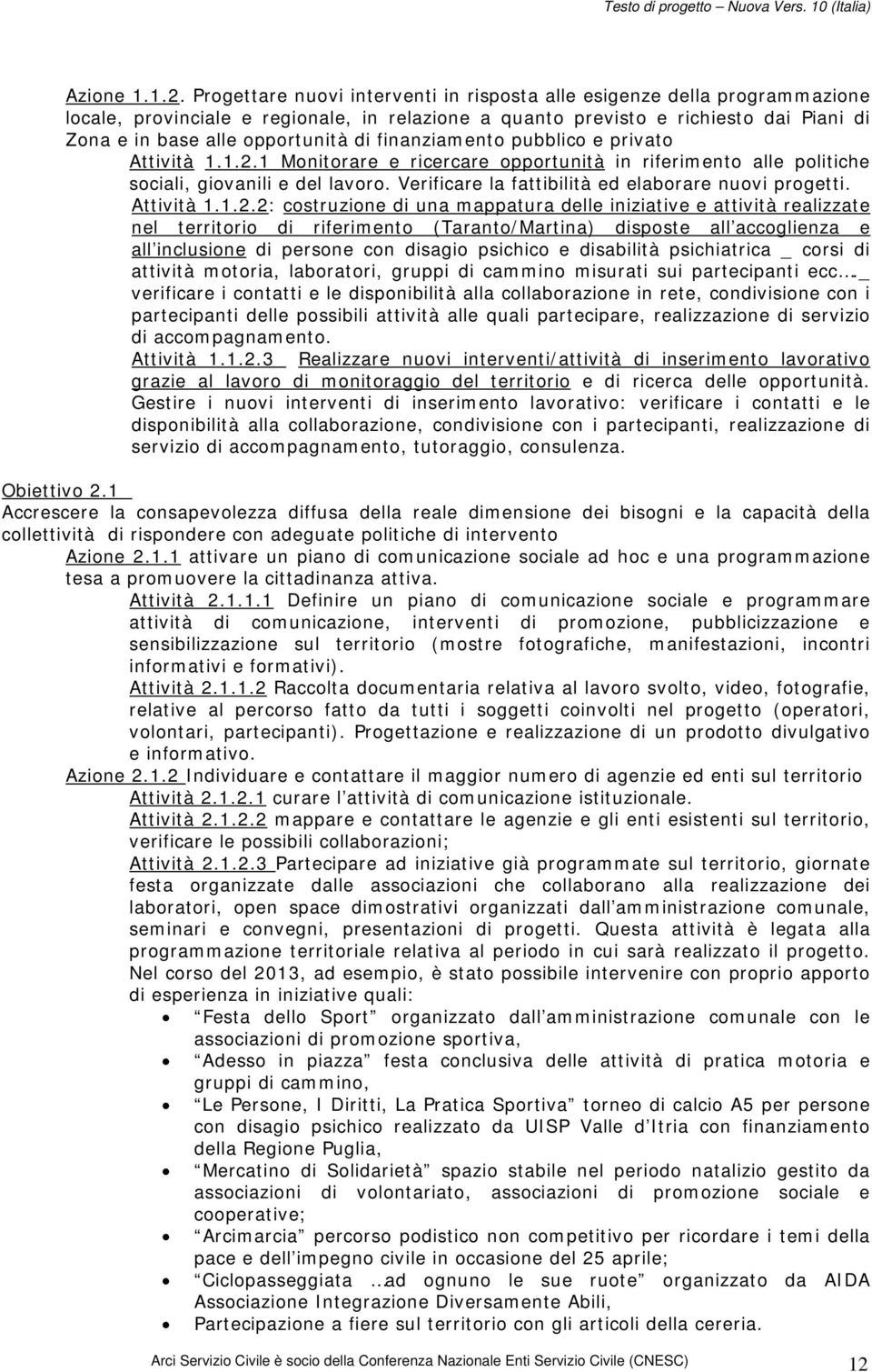 di finanziamento pubblico e privato Attività 1.1..1 Monitorare e ricercare opportunità in riferimento alle politiche sociali, giovanili e del lavoro.