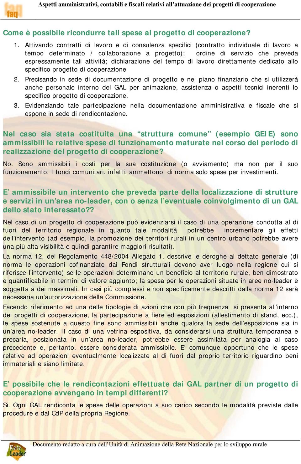 dichiarazione del tempo di lavoro direttamente dedicato allo specifico progetto di cooperazione 2.