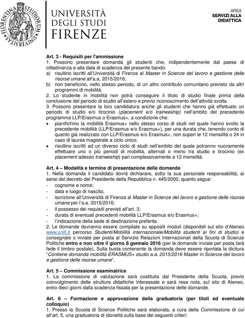 Scienze del lavoro e gestione delle risorse umane all a.a. 20