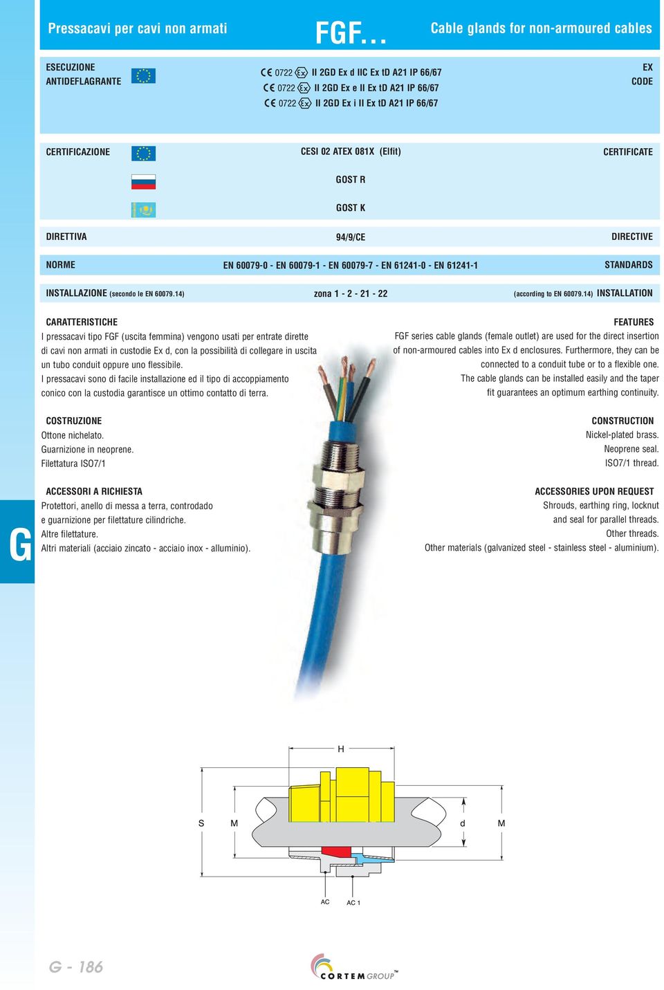 ATEX 081X (Elfit) CERTIFICATE OST R OST K DIRETTIVA 94/9/CE DIRECTIVE NORME EN 600790 EN 600791 EN 600797 EN 612410 EN 612411 STANDARDS INSTALLAZIONE (secondo le EN 60079.