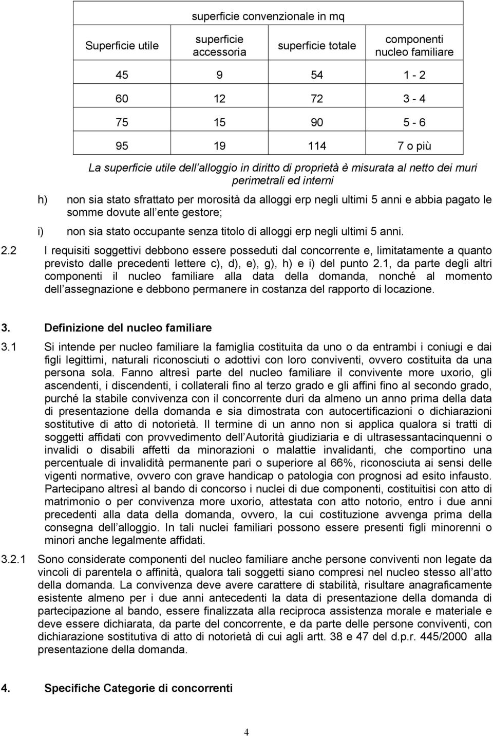 gestore; i) non sia stato occupante senza titolo di alloggi erp negli ultimi 5 anni. 2.