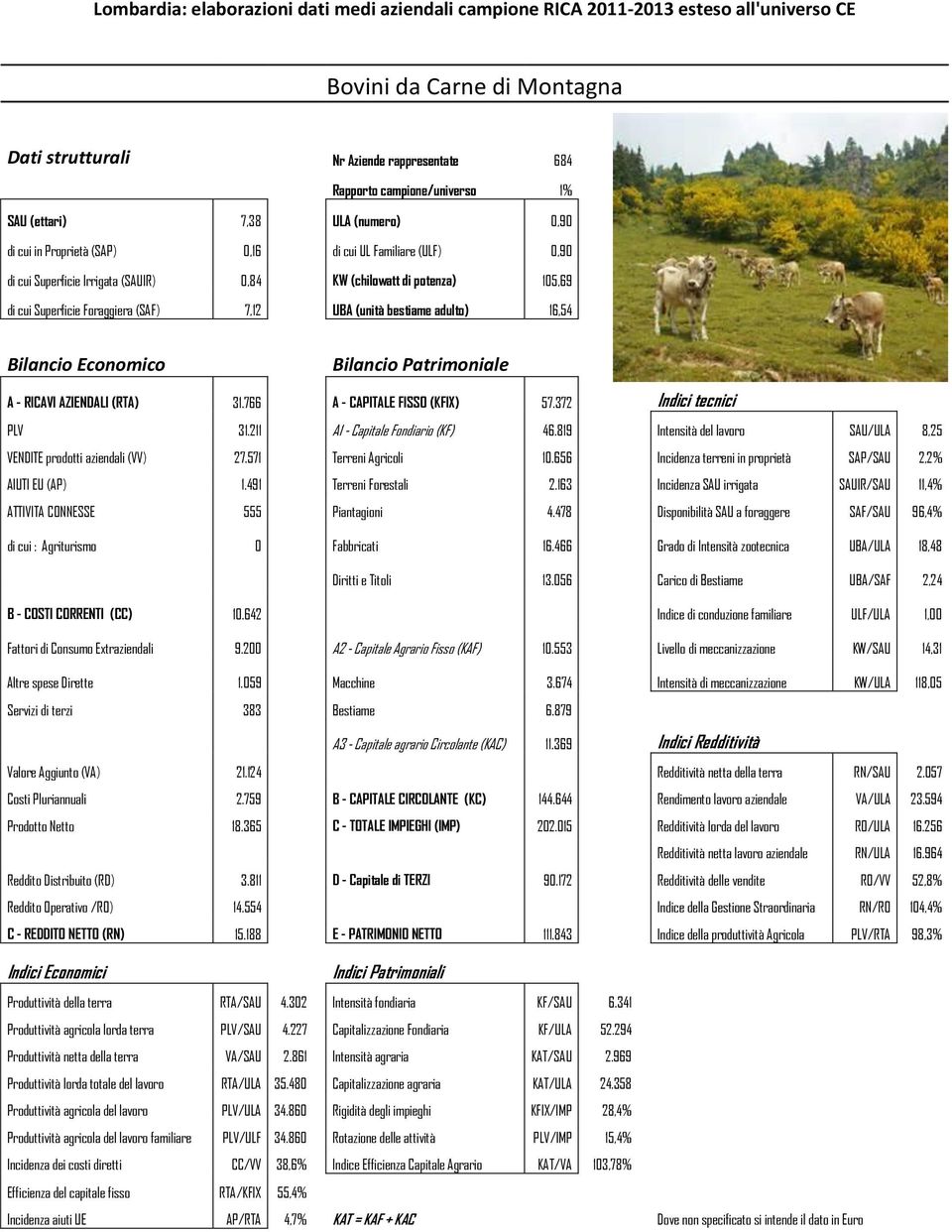 766 A - CAPITALE FISSO (KFIX) 57.372 Indici tecnici PLV 31.211 A1 - Capitale Fondiario (KF) 46.819 Intensità del lavoro SAU/ULA 8,25 VENDITE prodotti aziendali (VV) 27.571 Terreni Agricoli 10.