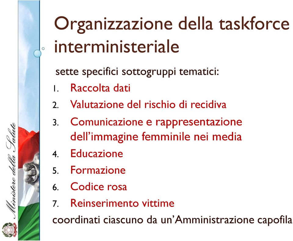 Comunicazione e rappresentazione dell immagine femminile nei media 4. Educazione 5.