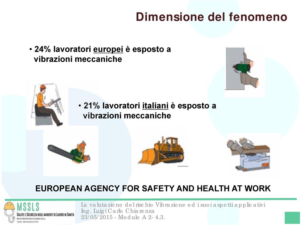 lavoratori italiani è esposto a vibrazioni