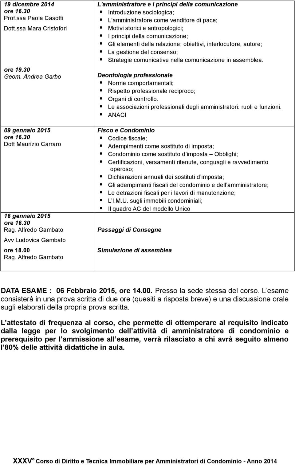 della relazione: obiettivi, interlocutore, autore; La gestione del consenso; Strategie comunicative nella comunicazione in assemblea.