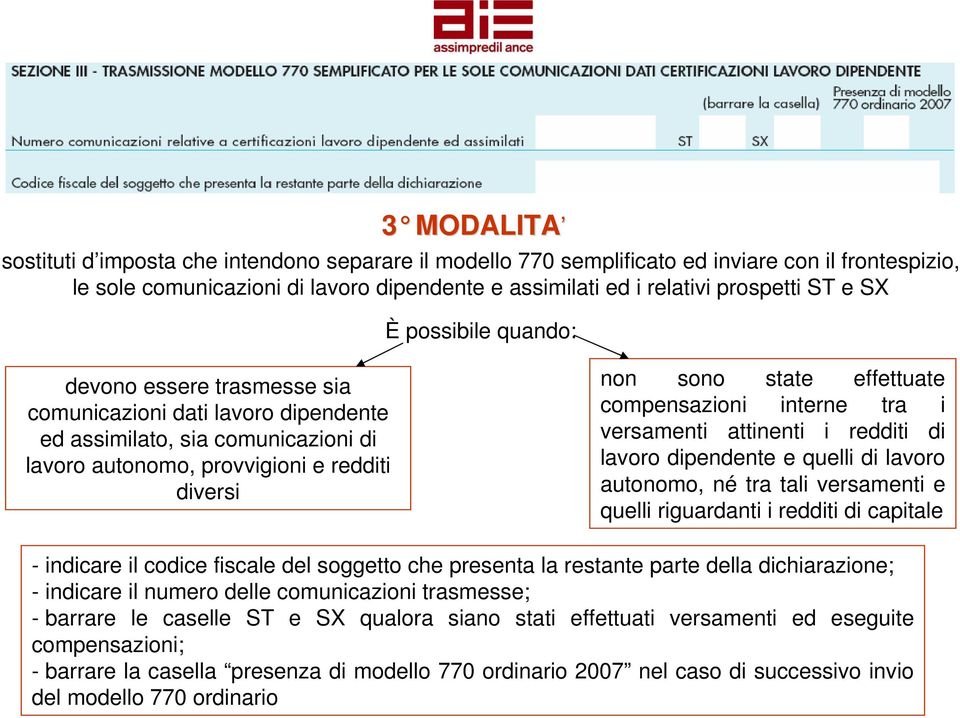 compensazioni interne tra i versamenti attinenti i redditi di lavoro dipendente e quelli di lavoro autonomo, né tra tali versamenti e quelli riguardanti i redditi di capitale - indicare il codice