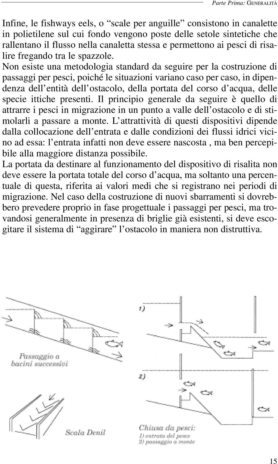 Non esiste una metodologia standard da seguire per la costruzione di passaggi per pesci, poiché le situazioni variano caso per caso, in dipendenza dell entità dell ostacolo, della portata del corso d