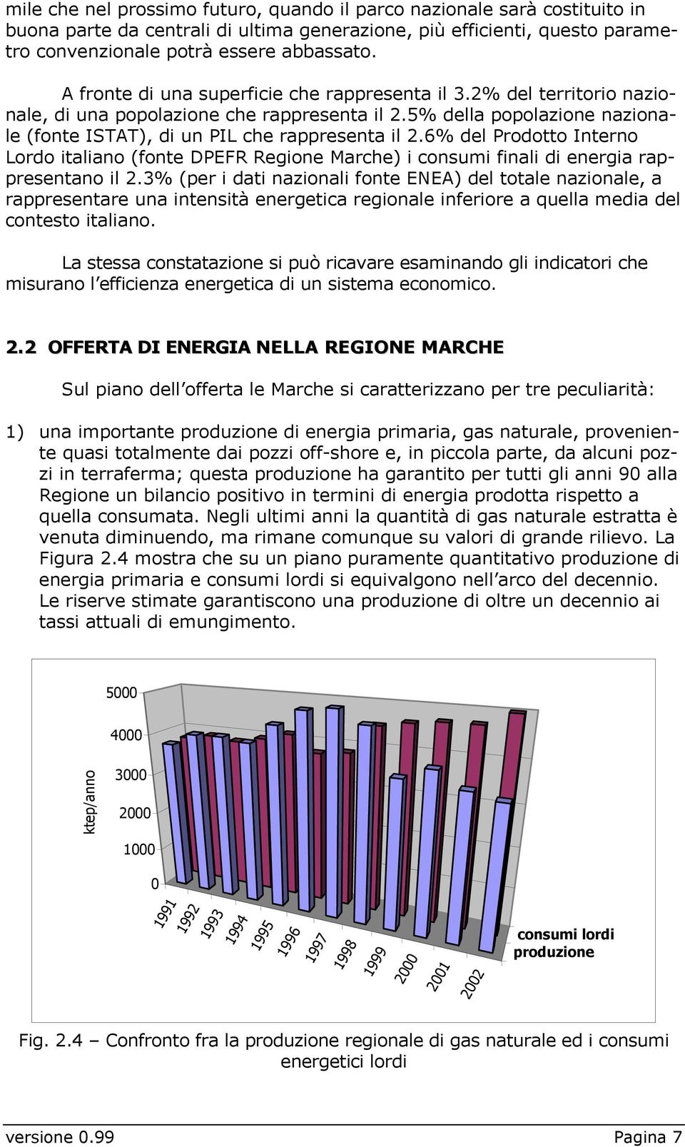 6% del Prodotto Interno Lordo italiano (fonte DPEFR Regione Marche) i consumi finali di energia rappresentano il 2.